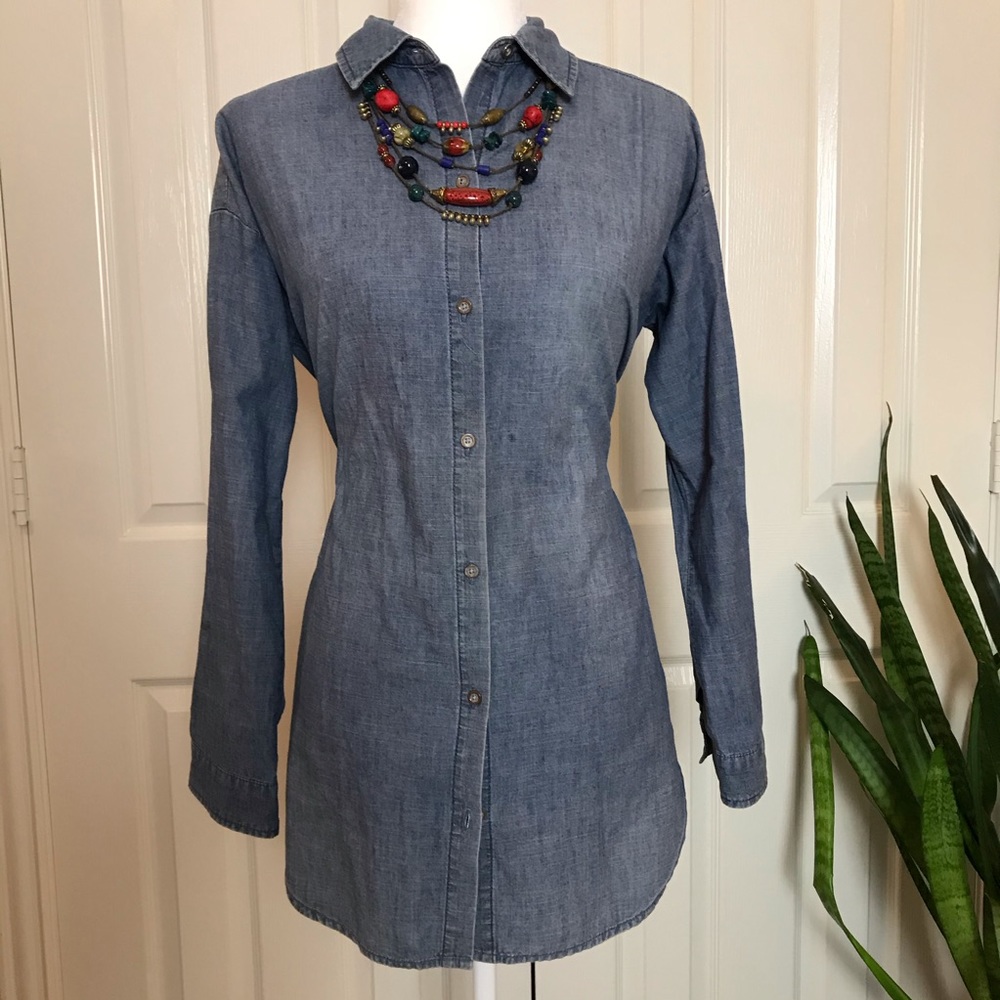 Chico’s Chambray Denim Button Down Shirt